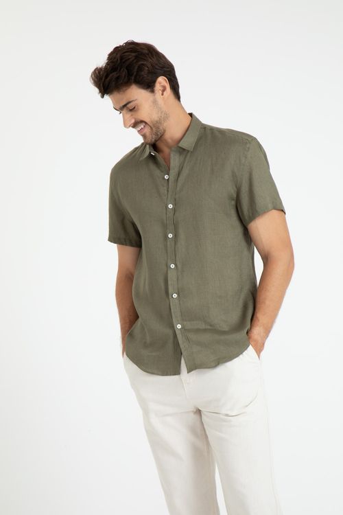 Camisa Mc 100% Linho Fio 60