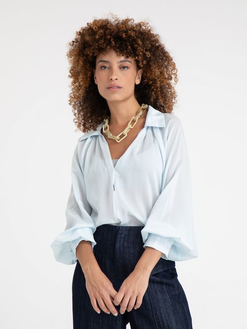 Camisa Manga Longa Em Tencel