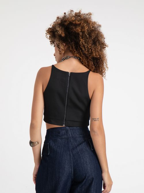 Top Com Abertura Frontal  Elastico