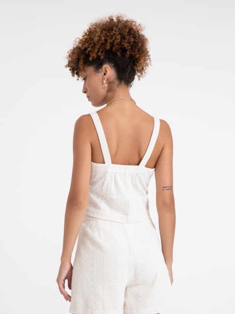 Blusa Em Algodao Bordado