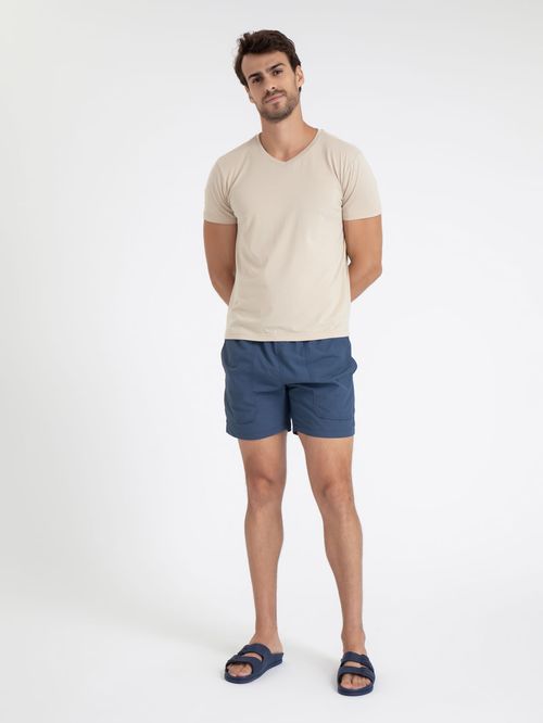 Short Poliamida Bolso Relevo