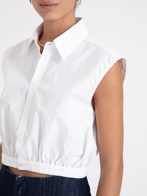 Camisa Cropped Sem Mangas