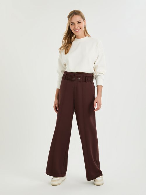 Calça Em malha com Prega Frontal