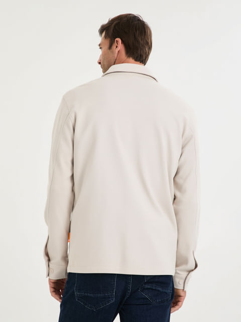 Jaqueta Over Shirt Knit Flex Sarjada