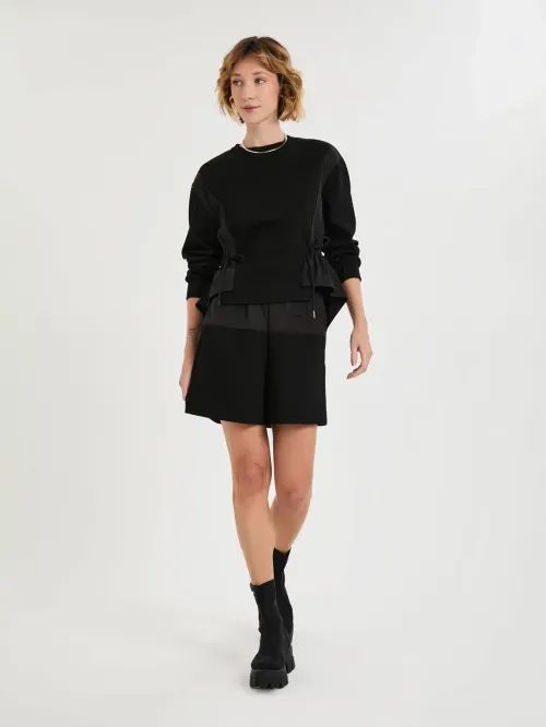 Bermuda Com Mix Malha E Nylon