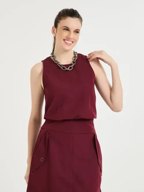 Top Cropped Em Nylon Com Ziper Costas