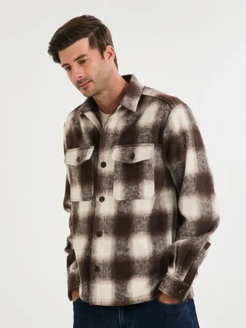 Jaqueta Over Shirt Xadrez Flanelada