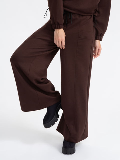Calça Wide Leg Malha Premium