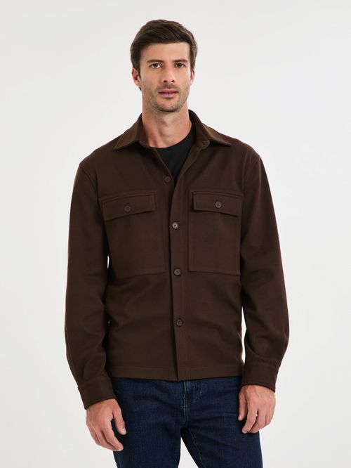 Jaqueta Over Shirt Knit Flex Canelada