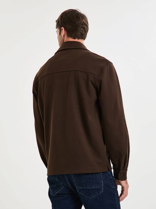 Jaqueta Over Shirt Knit Flex Canelada