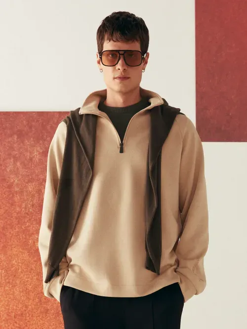 Moletom Masculino Knit Flex Modal Com Zíper