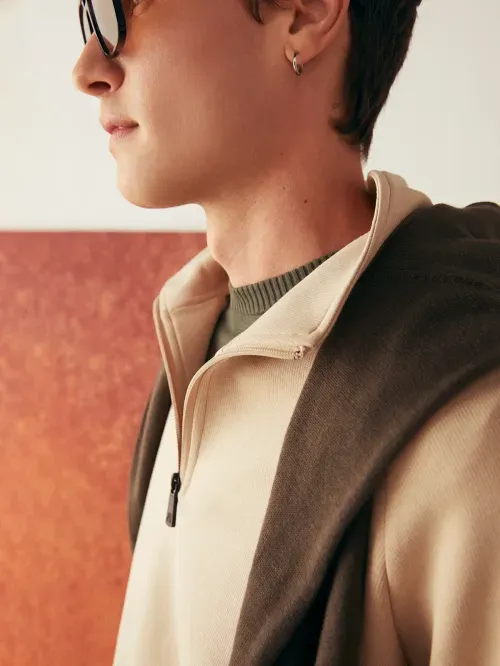 Moletom Masculino Knit Flex Modal Com Zíper