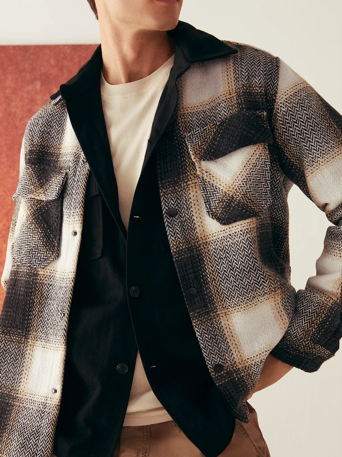 Jaqueta Over Shirt Xadrez Chevron - JAB | Just Another Brand