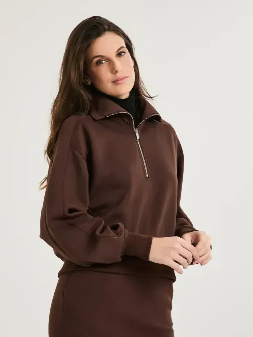Blusa Ml Com Ziper E Gola