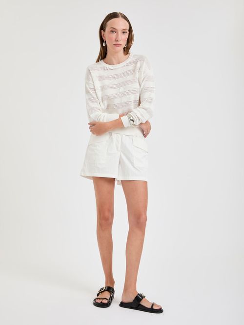 Top Manga Longa Em Tricô