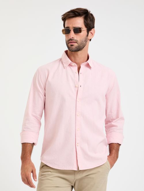 Camisa Linho Algodão Fio Tinto Xadrez