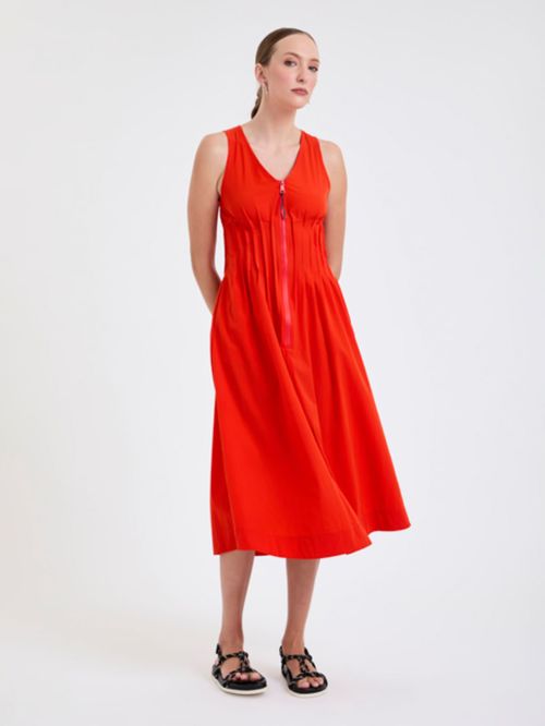 Vestido Midi Nylon Com Zíper