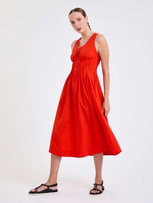 Vestido Midi Nylon Com Zíper