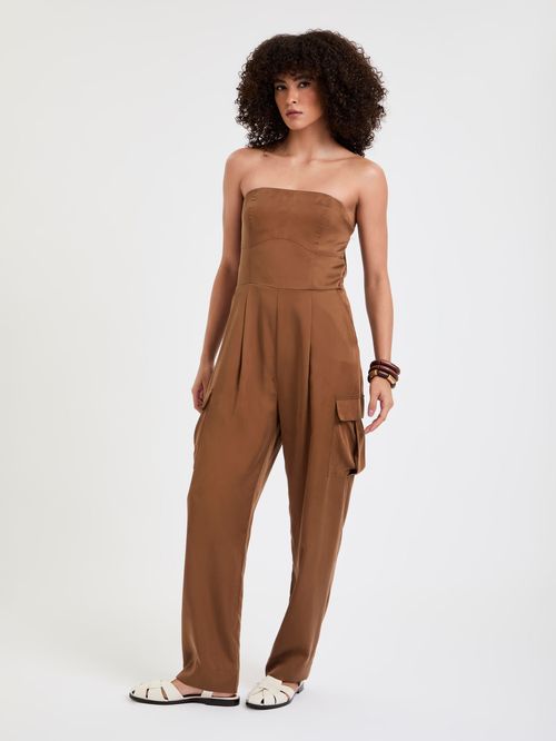 Macacão Liocel Com Alca Removível