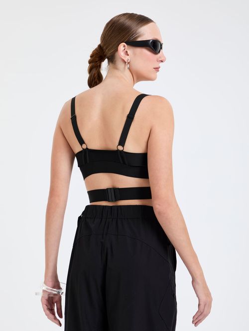 Top Malha Com Tiras E Fivela