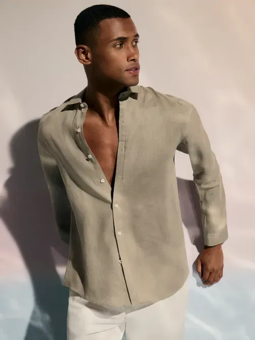 Camisa ML 100% Linho Fio 60