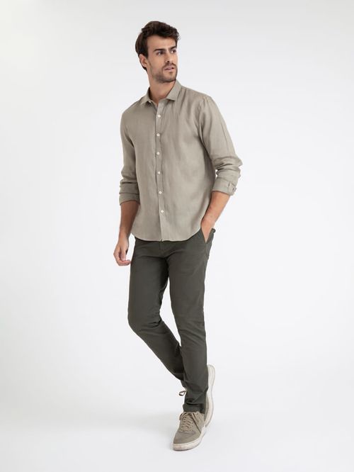 Camisa ML 100% Linho Fio 60