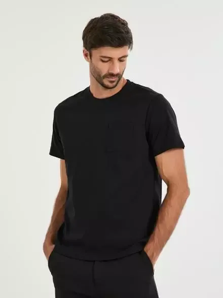 Camiseta Knit Flex Modal Com Bolso