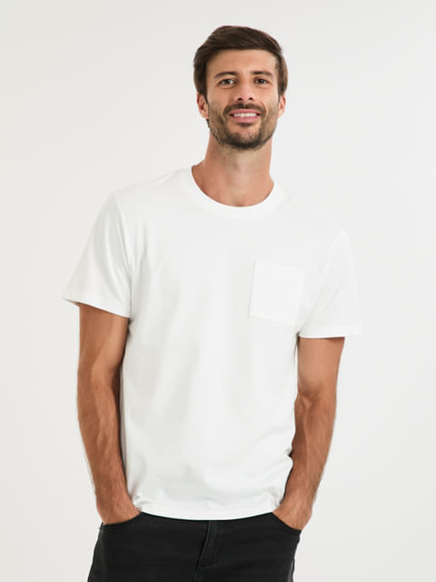 Camiseta Knit Flex Modal Com Bolso