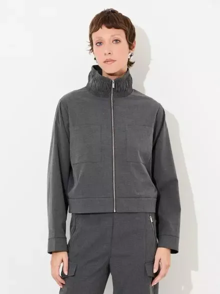 JAQUETA COM GOLA FRANZIDA