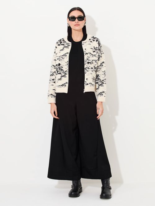 JAQUETA TRICO JACQUARD COM CAPUZ REMOVIVEL